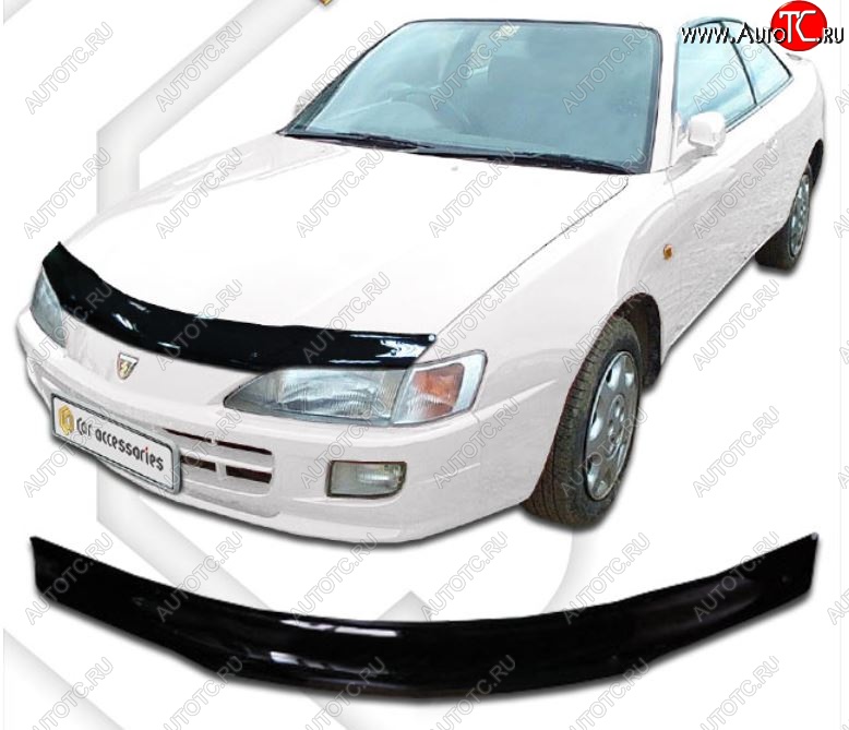 1 749 р. Дефлектор капота CA-Plastic  Toyota Corolla Levin  E110 (1997-2000) (Classic черный, Без надписи)  с доставкой в г. Санкт‑Петербург