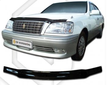 1 749 р. Дефлектор капота CA-Plastiс Toyota Crown S170 седан (1999-2003) (Classic черный, Без надписи)  с доставкой в г. Санкт‑Петербург. Увеличить фотографию 1