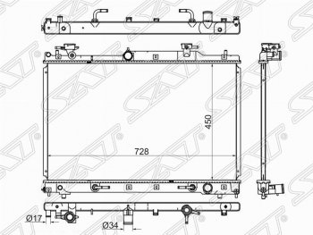 Радиатор двигателя SAT Toyota Estima AHR10,XR30, XR40 (2000-2006)