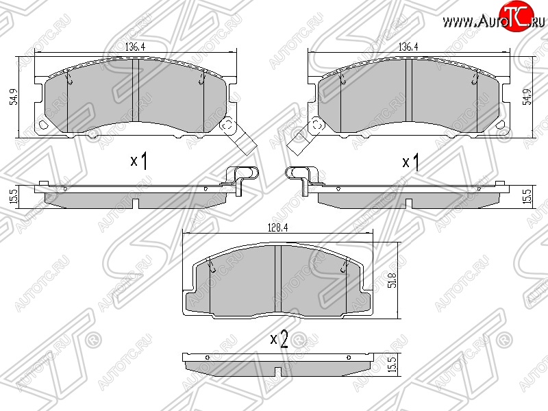 1 199 р. Колодки тормозные SAT (передние)  Toyota Estima  XR10,XR20 - Estima Emina  XR10, XR20  с доставкой в г. Санкт‑Петербург