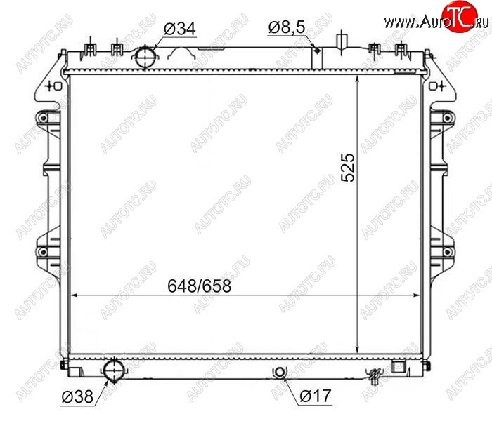 12 599 р. Радиатор двигателя SAT  Toyota Fortuner  AN50/AN60 - Hilux ( AN10,AN20,  AN20,AN30)  с доставкой в г. Санкт‑Петербург