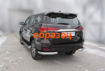 7 899 р. Уголки d76 Toyota Fortuner AN160 дорестайлинг (2015-2020) (Цвет: серебристый)  с доставкой в г. Санкт‑Петербург. Увеличить фотографию 1