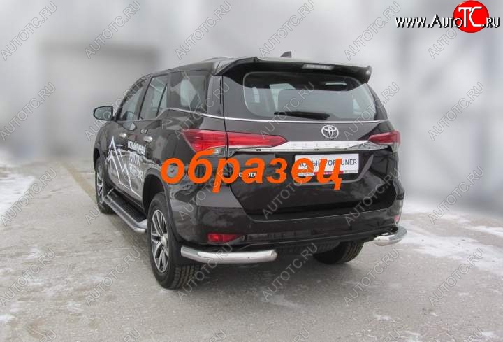 7 899 р. Уголки d76 Toyota Fortuner AN160 дорестайлинг (2015-2020) (Цвет: серебристый)  с доставкой в г. Санкт‑Петербург