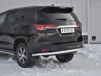 14 999 р. Защита заднего бампера (Ø63 мм, нержавейка) Russtal Toyota Fortuner AN160 дорестайлинг (2015-2020)  с доставкой в г. Санкт‑Петербург. Увеличить фотографию 1