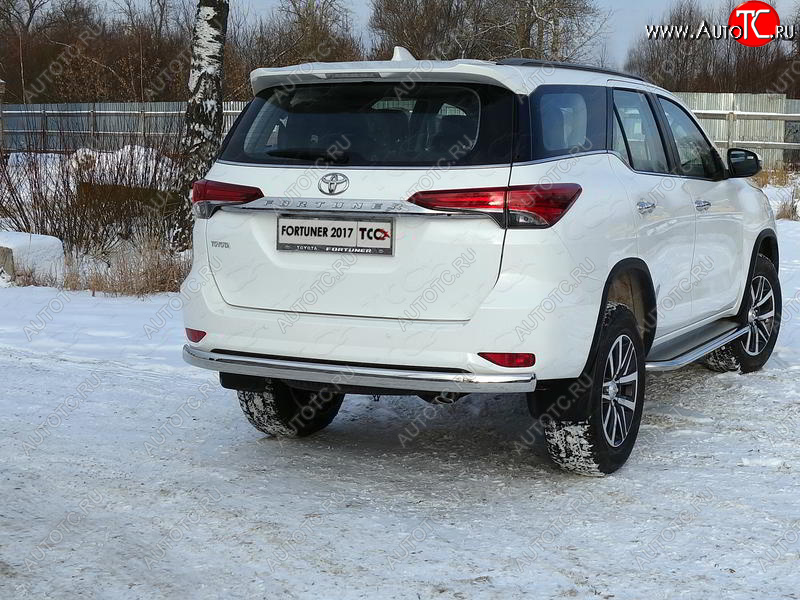 24 099 р. Защита заднего бампера (овальная) ТСС(нержавейка d 75х42 мм) Toyota Fortuner AN160 рестайлинг (2020-2024)  с доставкой в г. Санкт‑Петербург