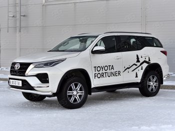 21 949 р. Защита переднего бампера (Ø63 мм, нержавейка) SLITKOFF  Toyota Fortuner  AN160 (2020-2024) рестайлинг  с доставкой в г. Санкт‑Петербург. Увеличить фотографию 3