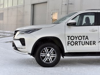 21 949 р. Защита переднего бампера (Ø63 мм, нержавейка) SLITKOFF  Toyota Fortuner  AN160 (2020-2024) рестайлинг  с доставкой в г. Санкт‑Петербург. Увеличить фотографию 4