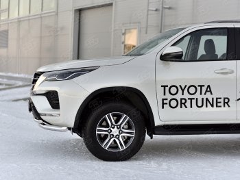 25 749 р. Защита переднего бампера (2 трубы Ø63 и 42 мм, нержавейка) SLITKOFF  Toyota Fortuner  AN160 (2020-2024) рестайлинг  с доставкой в г. Санкт‑Петербург. Увеличить фотографию 4