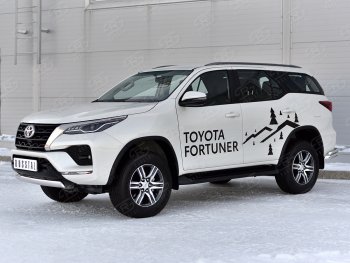 16 699 р. Защита переднего бампера (Ø75х42 мм, нержавейка) Russtal Toyota Fortuner AN160 рестайлинг (2020-2024)  с доставкой в г. Санкт‑Петербург. Увеличить фотографию 3