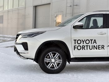 16 699 р. Защита переднего бампера (Ø75х42 мм, нержавейка) Russtal Toyota Fortuner AN160 рестайлинг (2020-2024)  с доставкой в г. Санкт‑Петербург. Увеличить фотографию 4