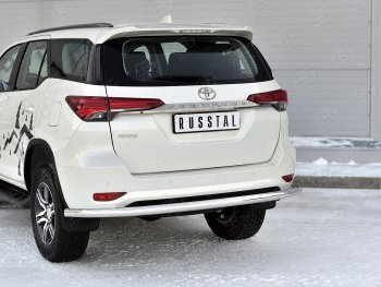 13 999 р. Защита заднего бампера (Ø63 мм, нержавейка) Russtal Toyota Fortuner AN160 рестайлинг (2020-2024)  с доставкой в г. Санкт‑Петербург. Увеличить фотографию 1