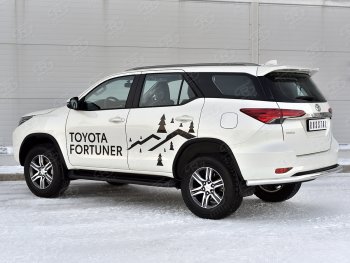 13 999 р. Защита заднего бампера (Ø63 мм, нержавейка) Russtal  Toyota Fortuner  AN160 (2020-2024) рестайлинг  с доставкой в г. Санкт‑Петербург. Увеличить фотографию 3