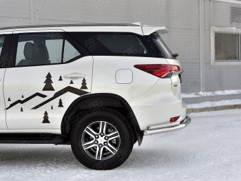 17 749 р. Защита заднего бампера (2 трубы Ø63 и 42 мм, нержавейка) Russtal Toyota Fortuner AN160 рестайлинг (2020-2024)  с доставкой в г. Санкт‑Петербург. Увеличить фотографию 4