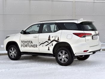 16 699 р. Защита заднего бампера (Ø63 и 42 мм, нержавейка) Russtal Toyota Fortuner AN160 рестайлинг (2020-2024)  с доставкой в г. Санкт‑Петербург. Увеличить фотографию 3