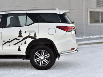 16 699 р. Защита заднего бампера (Ø63 и 42 мм, нержавейка) Russtal Toyota Fortuner AN160 рестайлинг (2020-2024)  с доставкой в г. Санкт‑Петербург. Увеличить фотографию 4