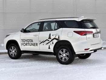 14 599 р. Защита заднего бампера (Ø63 мм уголки, нержавейка) Russtal  Toyota Fortuner  AN160 (2020-2024) рестайлинг  с доставкой в г. Санкт‑Петербург. Увеличить фотографию 4