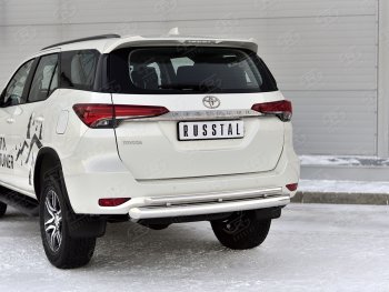 17 999 р. Защита заднего бампера (Ø76 и 42 мм, нержавейка) Russtal Toyota Fortuner AN160 рестайлинг (2020-2024)  с доставкой в г. Санкт‑Петербург. Увеличить фотографию 2