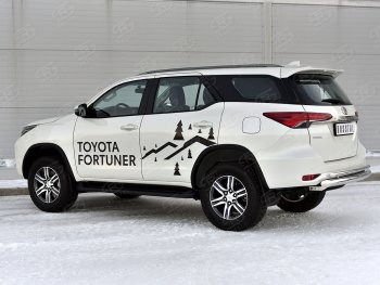 17 999 р. Защита заднего бампера (Ø76 и 42 мм, нержавейка) Russtal Toyota Fortuner AN160 рестайлинг (2020-2024)  с доставкой в г. Санкт‑Петербург. Увеличить фотографию 3