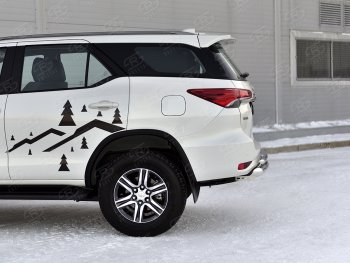 17 999 р. Защита заднего бампера (Ø76 и 42 мм, нержавейка) Russtal Toyota Fortuner AN160 рестайлинг (2020-2024)  с доставкой в г. Санкт‑Петербург. Увеличить фотографию 4