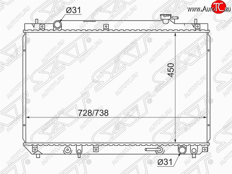 8 599 р. Радиатор двигателя SAT  Toyota Harrier  XU10 (1997-2003) дорестайлинг, рестайлинг  с доставкой в г. Санкт‑Петербург