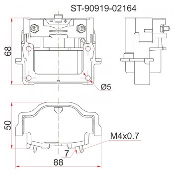 1 099 р. Катушка зажигания (1RZ / 2RZ) SAT Toyota Hiace H100 минивэн дорестайлинг (Япония) (1989-1993)  с доставкой в г. Санкт‑Петербург. Увеличить фотографию 1