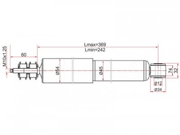 1 689 р. Амортизатор передний LH=RH SAT  Toyota Hiace  H100 - Hiace Regius  с доставкой в г. Санкт‑Петербург. Увеличить фотографию 1