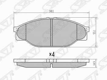 Колодки тормозные (передние) SAT Toyota (Тойота) Hiace (Хайс)  H100 (1989-1993) H100 минивэн дорестайлинг (Япония)