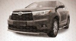 11 299 р. Защита переднего бампера из короткой трубы диаметром 57 мм Slitkoff Toyota Highlander XU50 дорестайлинг (2013-2017) (Цвет: нержавеющая полированная сталь)  с доставкой в г. Санкт‑Петербург. Увеличить фотографию 1