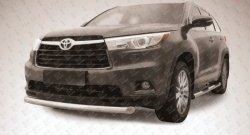 12 549 р. Защита переднего бампера из короткой трубы диаметром 76 мм Slitkoff  Toyota Highlander  XU50 (2013-2017) (Цвет: нержавеющая полированная сталь)  с доставкой в г. Санкт‑Петербург. Увеличить фотографию 1