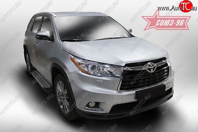 9 089 р. Пороги из алюминиевого профиля Souz-96 Toyota Highlander XU50 дорестайлинг (2013-2017)  с доставкой в г. Санкт‑Петербург