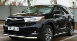 23 949 р. Защита порогов из круглой трубы диаметром 63 мм SLITKOFF Toyota Highlander XU50 дорестайлинг (2013-2017)  с доставкой в г. Санкт‑Петербург. Увеличить фотографию 2