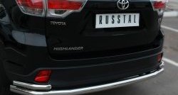 22 999 р. Защита заднего бампера (Ø63 и 42 мм, с углами, нержавейка) SLITKOFF  Toyota Highlander  XU50 (2013-2017) дорестайлинг  с доставкой в г. Санкт‑Петербург. Увеличить фотографию 3