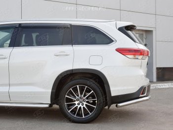 17 999 р. Защита заднего бампера (Ø63 мм уголки, нержавейка) SLITKOFF Toyota Highlander XU50 дорестайлинг (2013-2017)  с доставкой в г. Санкт‑Петербург. Увеличить фотографию 2