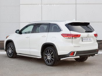 17 999 р. Защита заднего бампера (Ø63 мм уголки, нержавейка) SLITKOFF Toyota Highlander XU50 дорестайлинг (2013-2017)  с доставкой в г. Санкт‑Петербург. Увеличить фотографию 4