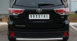 17 999 р. Защита заднего бампера (Ø63 мм, нержавейка) SLITKOFF Toyota Highlander XU50 дорестайлинг (2013-2017)  с доставкой в г. Санкт‑Петербург. Увеличить фотографию 2