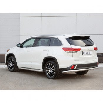 13 549 р. Защита заднего бампера (Ø63 мм, нержавейка) Russtal Toyota Highlander XU50 рестайлинг (2016-2020)  с доставкой в г. Санкт‑Петербург. Увеличить фотографию 2