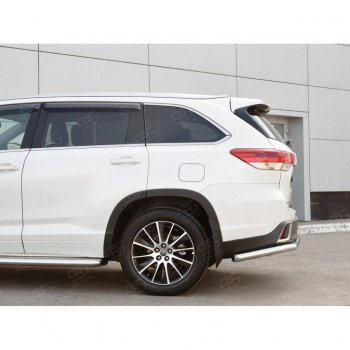 13 549 р. Защита заднего бампера (Ø63 мм, нержавейка) Russtal Toyota Highlander XU50 рестайлинг (2016-2020)  с доставкой в г. Санкт‑Петербург. Увеличить фотографию 3