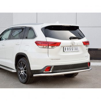 13 549 р. Защита заднего бампера (Ø63 мм, нержавейка) Russtal Toyota Highlander XU50 рестайлинг (2016-2020)  с доставкой в г. Санкт‑Петербург. Увеличить фотографию 4