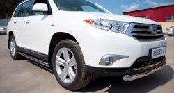 13 299 р. Защита порогов из круглой трубы диаметром 76 мм (рестайлинг) Russtal  Toyota Highlander  XU40 (2010-2013) рестайлинг (Защита порогов с со скосами на торцах (вариант 1))  с доставкой в г. Санкт‑Петербург. Увеличить фотографию 4