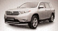 11 349 р. Одинарная защита переднего бампера из трубы диаметром 57 мм Slitkoff  Toyota Highlander  XU40 (2010-2013) (Цвет: нержавеющая полированная сталь)  с доставкой в г. Санкт‑Петербург. Увеличить фотографию 1