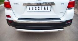 Защита заднего бампера (Ø76 мм, нержавейка) Russtal Toyota Highlander XU40 рестайлинг (2010-2013)