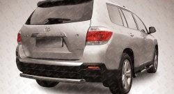 9 999 р. Защита заднего бампера из трубы диаметром 57 мм Slitkoff  Toyota Highlander  XU40 (2010-2013) рестайлинг (Цвет: нержавеющая полированная сталь)  с доставкой в г. Санкт‑Петербург. Увеличить фотографию 1