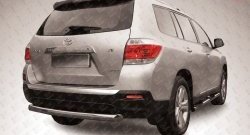 11 349 р. Защита заднего бампера из трубы диаметром 76 мм Slitkoff  Toyota Highlander  XU40 (2010-2013) рестайлинг (Цвет: нержавеющая полированная сталь)  с доставкой в г. Санкт‑Петербург. Увеличить фотографию 1