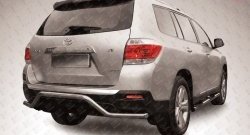 11 349 р. Защита заднего бампера из фигурной трубы диаметром 57 мм Slitkoff  Toyota Highlander  XU40 (2010-2013) рестайлинг (Цвет: нержавеющая полированная сталь)  с доставкой в г. Санкт‑Петербург. Увеличить фотографию 1