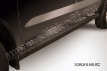 11 099 р. Защита порогов Slitkoff  Toyota Hilux  AN20,AN30 (2011-2016)  2-ой рестайлинг (Цвет: серебристый)  с доставкой в г. Санкт‑Петербург. Увеличить фотографию 1