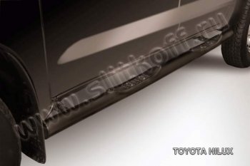 13 799 р. Защита порогов Slitkoff  Toyota Hilux  AN20,AN30 (2011-2016)  2-ой рестайлинг (Цвет: серебристый)  с доставкой в г. Санкт‑Петербург. Увеличить фотографию 1