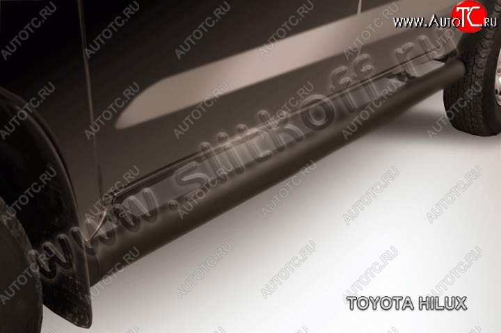 11 099 р. Защита порогов Slitkoff  Toyota Hilux  AN20,AN30 (2011-2016)  2-ой рестайлинг (Цвет: серебристый)  с доставкой в г. Санкт‑Петербург