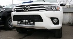 1 499 р. Защитная решётка в воздуховод автомобиля Russtal (черная)  Toyota Hilux  AN120 (2016-2020) дорестайлинг  с доставкой в г. Санкт‑Петербург. Увеличить фотографию 1