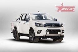 13 589 р. Защита переднего бампера под ПТФ Souz-96 (d42) Toyota Hilux AN120 дорестайлинг (2016-2020)  с доставкой в г. Санкт‑Петербург. Увеличить фотографию 2