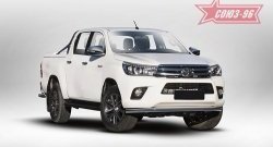 12 914 р. Защита переднего бампера одинарная Souz-96 (d60). Toyota Hilux AN120 дорестайлинг (2016-2020)  с доставкой в г. Санкт‑Петербург. Увеличить фотографию 1